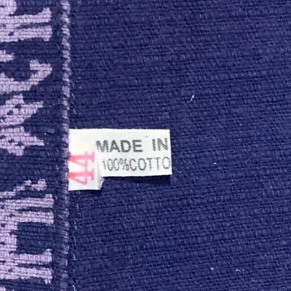 Adult Size Medium Elephant Print Woven‎ Pullover Top Purple Short Sleeve Hippie - Picture 2 of 6